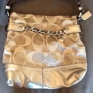 Brand New Gray and Silver Coach Bag